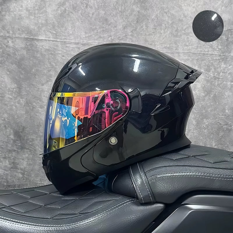 Flip-Up Motorcycle Helmet with Dual Sun Visor - Professional Protective Gear for Men & Women (DOT Approved)