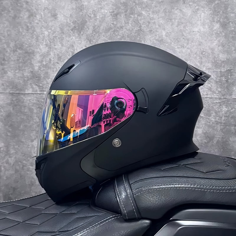Flip-Up Motorcycle Helmet with Dual Sun Visor - Professional Protective Gear for Men & Women (DOT Approved)