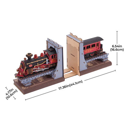 Puzzloria™ | Vintage Railway train Bookends