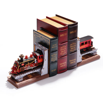 Puzzloria™ | Vintage Railway train Bookends