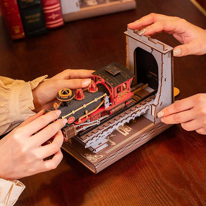 Puzzloria™ | Vintage Railway train Bookends
