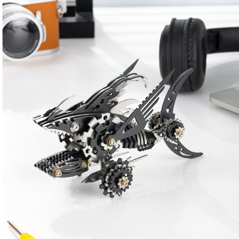 3D Metal Saw Shark DIY Mechanical Model Kit - Puzzloria