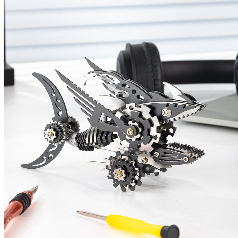 3D Metal Saw Shark DIY Mechanical Model Kit - Puzzloria