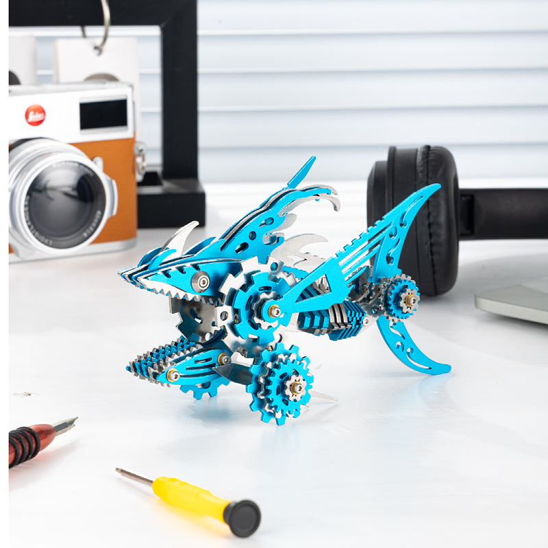 3D Metal Saw Shark DIY Mechanical Model Kit - Puzzloria