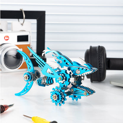 3D Metal Saw Shark DIY Mechanical Model Kit - Puzzloria