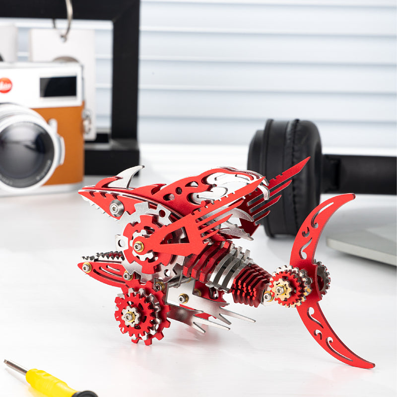 3D Metal Saw Shark DIY Mechanical Model Kit - Puzzloria