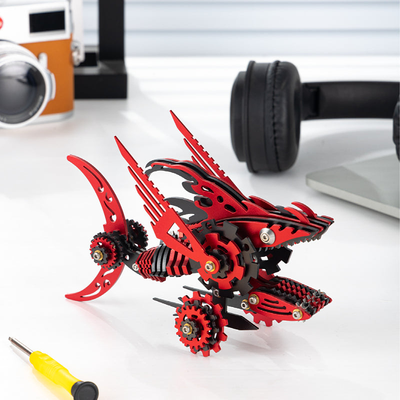 3D Metal Saw Shark DIY Mechanical Model Kit - Puzzloria