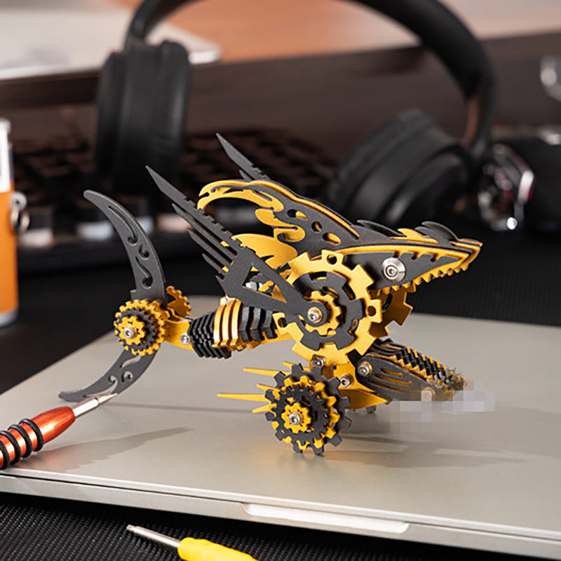 3D Metal Saw Shark DIY Mechanical Model Kit - Puzzloria