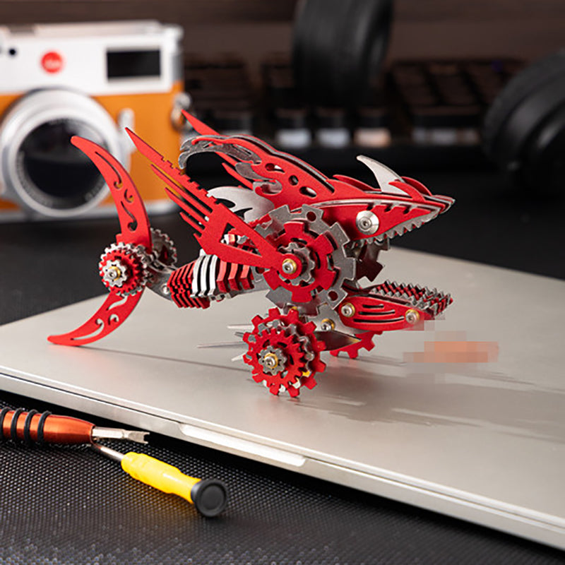 3D Metal Saw Shark DIY Mechanical Model Kit - Puzzloria