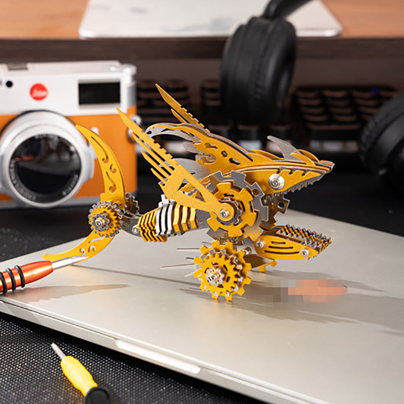 3D Metal Saw Shark DIY Mechanical Model Kit - Puzzloria