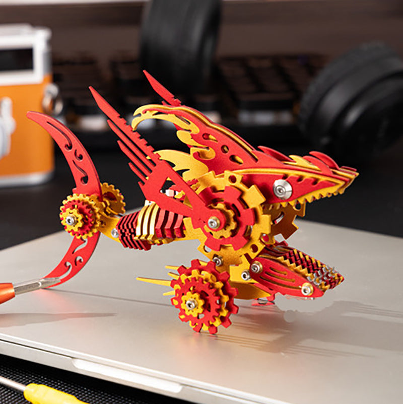 3D Metal Saw Shark DIY Mechanical Model Kit - Puzzloria