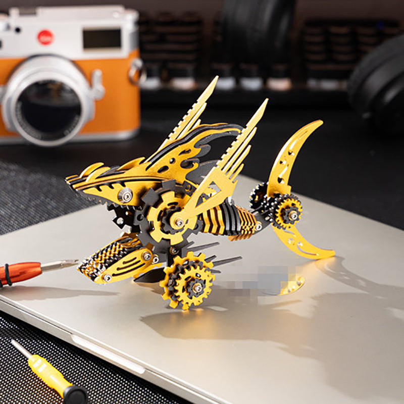 3D Metal Saw Shark DIY Mechanical Model Kit - Puzzloria