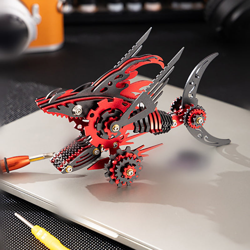 3D Metal Saw Shark DIY Mechanical Model Kit - Puzzloria