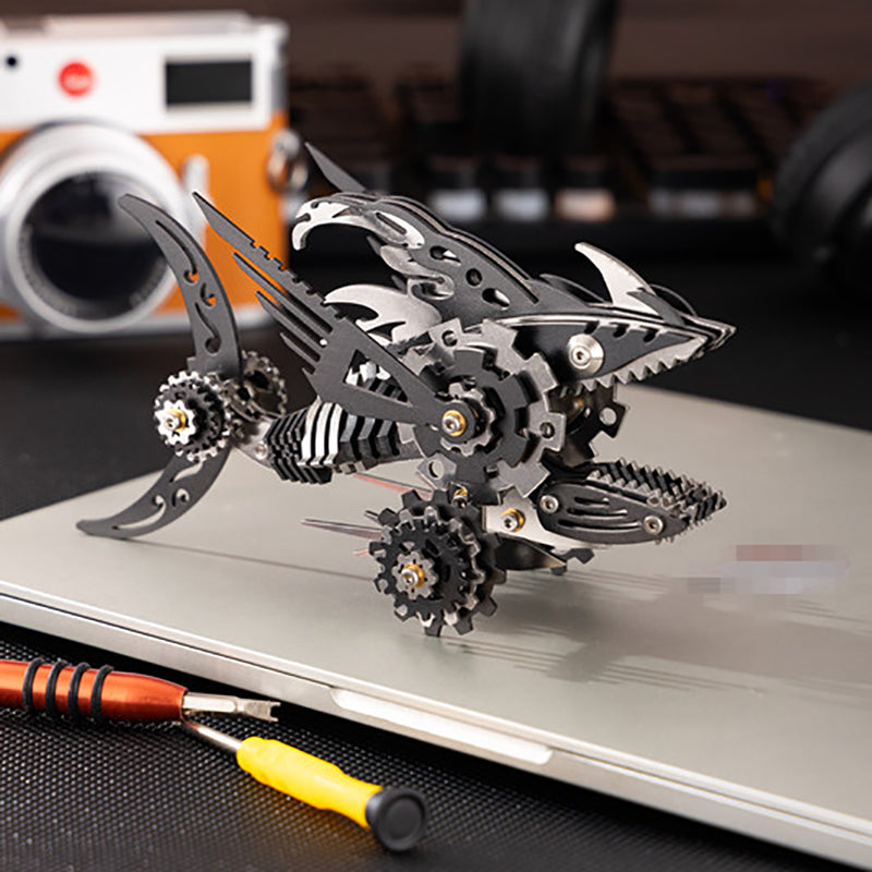 3D Metal Saw Shark DIY Mechanical Model Kit - Puzzloria