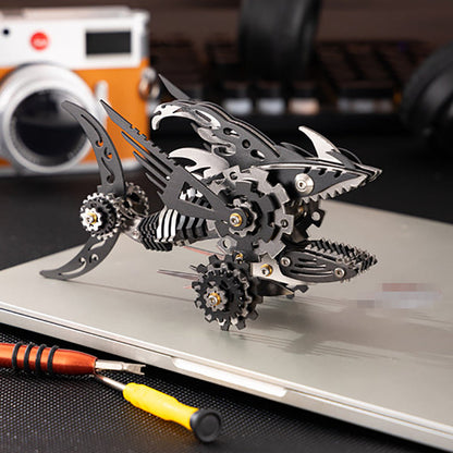 3D Metal Saw Shark DIY Mechanical Model Kit - Puzzloria