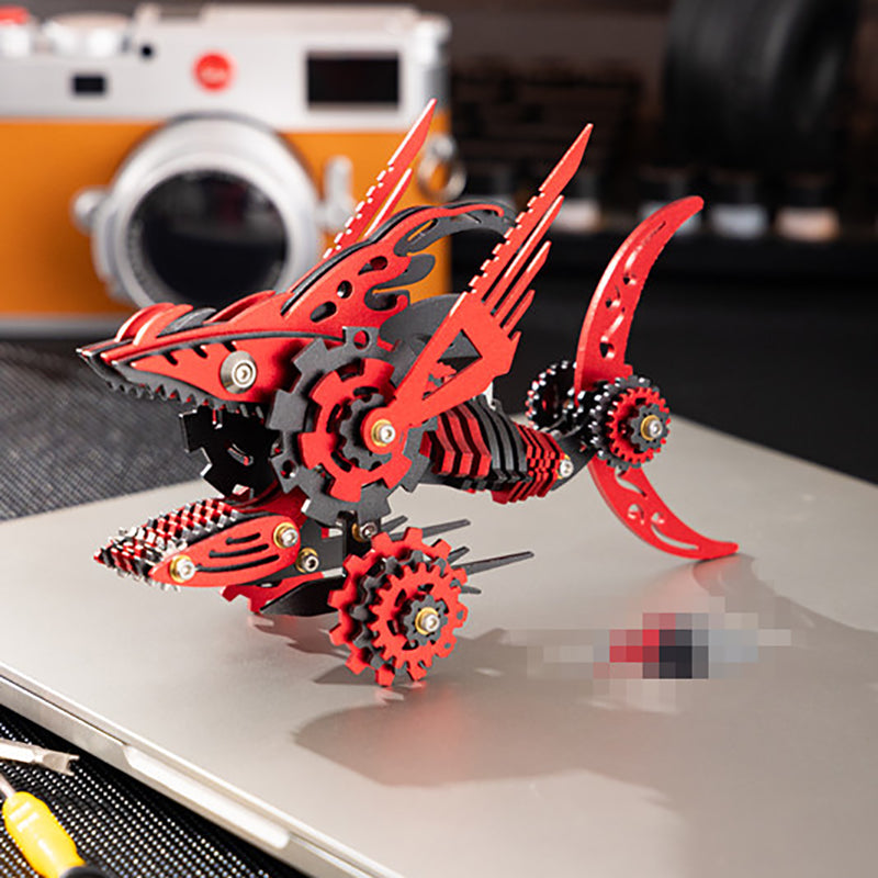 3D Metal Saw Shark DIY Mechanical Model Kit - Puzzloria