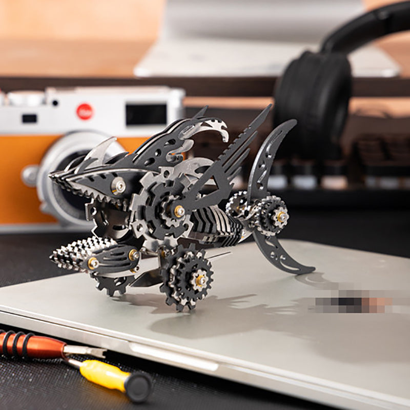 3D Metal Saw Shark DIY Mechanical Model Kit - Puzzloria
