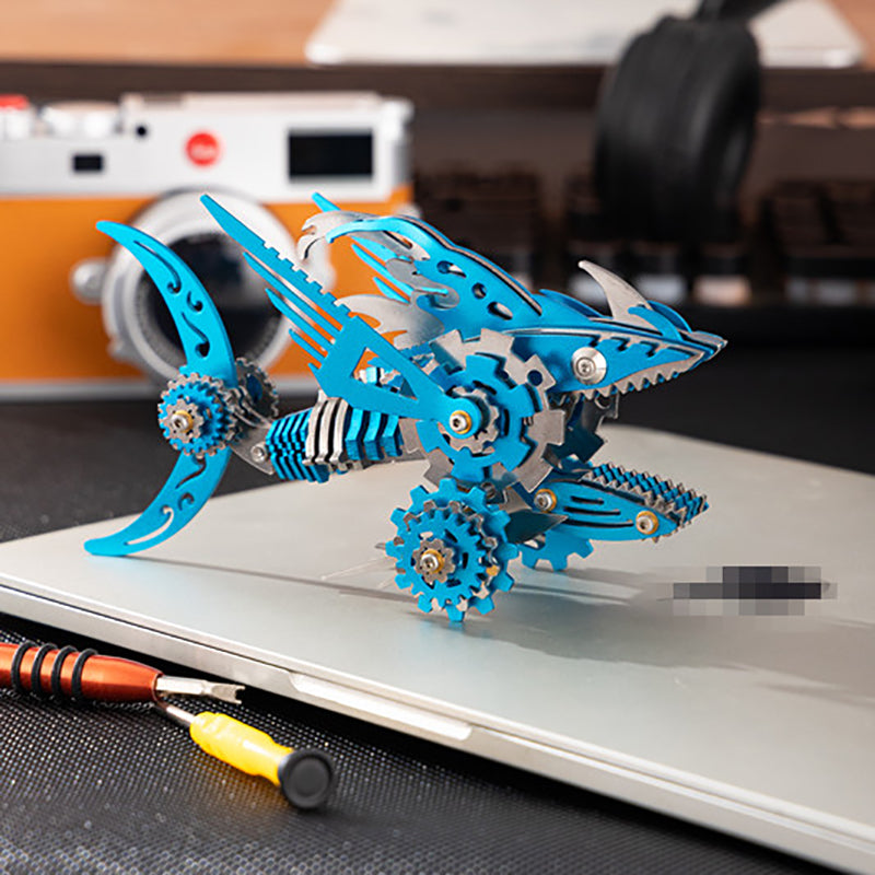 3D Metal Saw Shark DIY Mechanical Model Kit - Puzzloria