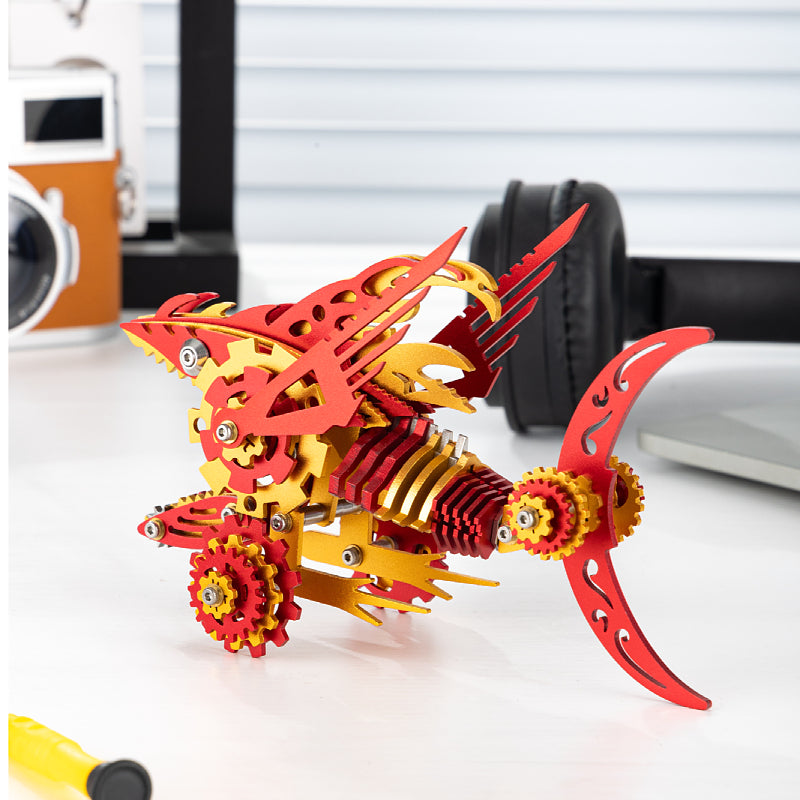 3D Metal Saw Shark DIY Mechanical Model Kit - Puzzloria