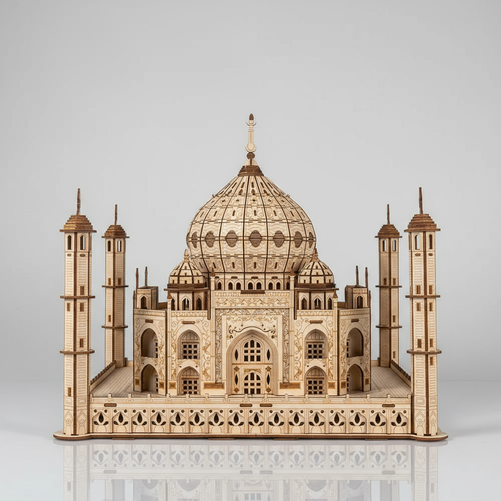 Taj Mahal 3D wooden puzzle with LED lights premium basswood architectural model
