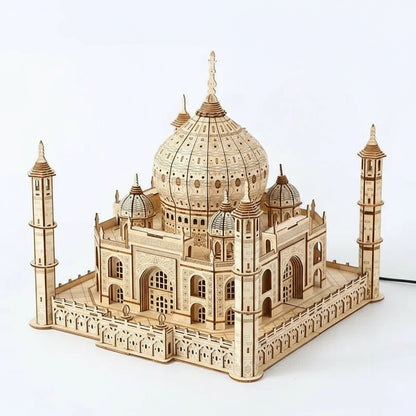 Taj Mahal 3D wooden puzzle with LED lights premium basswood architectural model
