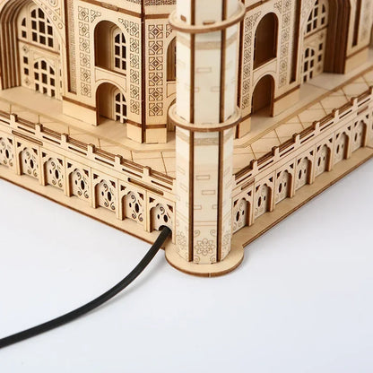 Taj Mahal 3D wooden puzzle with LED lights premium basswood architectural model