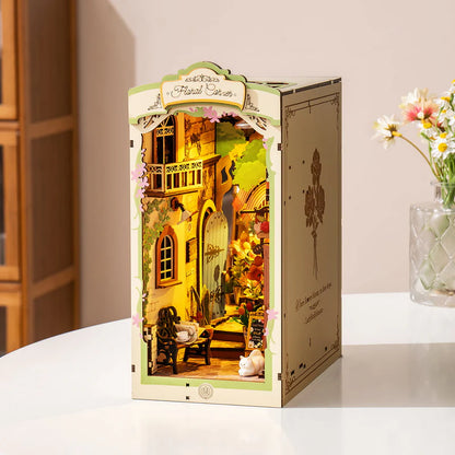 Puzzloria™ | Floral Corner Miniature - Enchanting Book Nook Insert