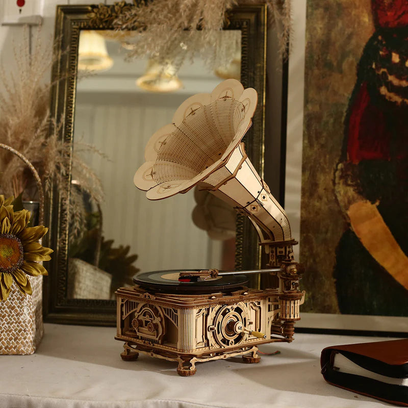Puzzloria | Vintage Melody Maker DIY Wooden Gramophone Kit