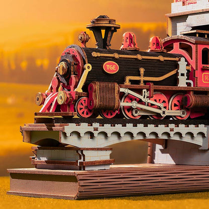 Puzzloria™ | Vintage Railway train Bookends