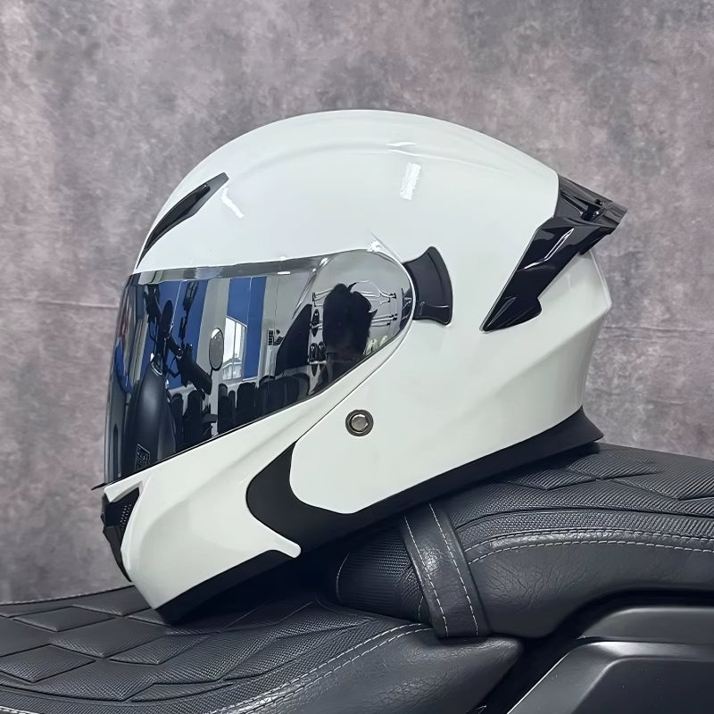 Flip-Up Motorcycle Helmet with Dual Sun Visor - Professional Protective Gear for Men & Women (DOT Approved)