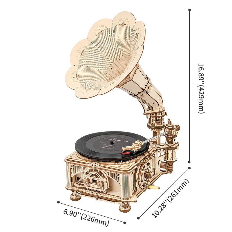 Puzzloria | Vintage Melody Maker DIY Wooden Gramophone Kit