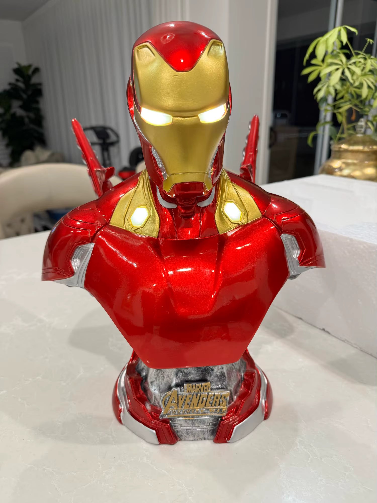 Avengers Marvel Iron Man MK50 Half Body 36cm Resin Statue - Collectible Desktop Ornament Gift Action Figure Customer Review