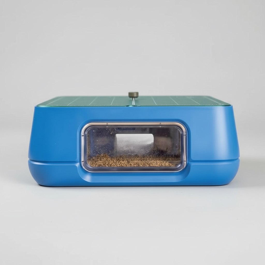 Blue educational tool with cardboard pieces on a blue background, labeled 'Built for STEAM Education'.