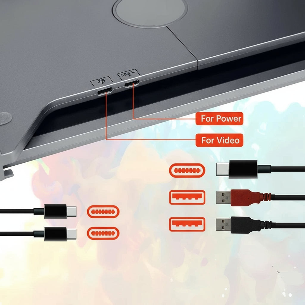 Portable dual laptop screen extender with 14-inch Full HD IPS displays for increased productivity and multi-screen workspac