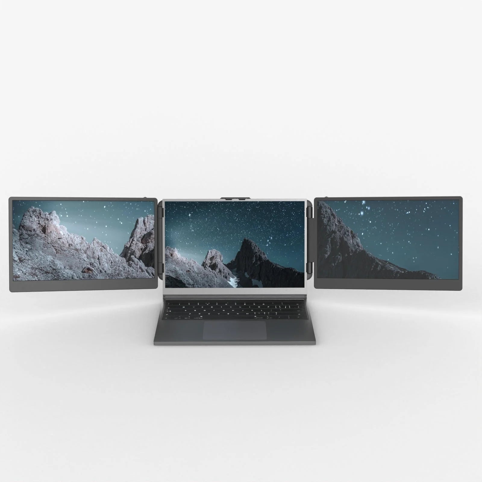 Portable dual laptop screen extender with 14-inch Full HD IPS displays for increased productivity and multi-screen workspac