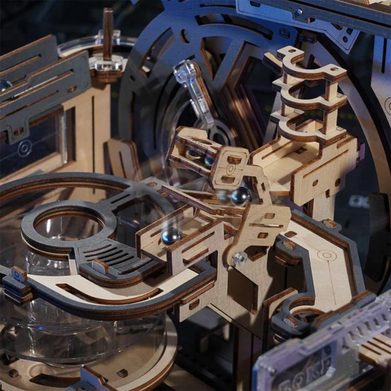 Puzzloria™ | Cosmic Marble Labyrinth - 3D Wooden Mechanical Model Kit - Puzzloria