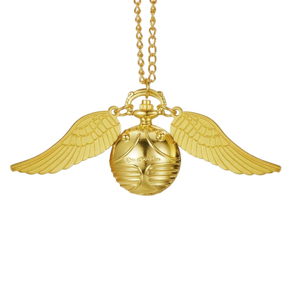 Gold Harry Potter-style time-turner pendant on a white background