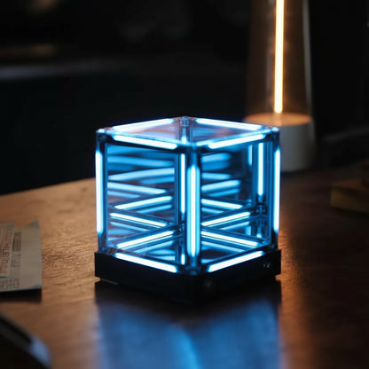Infinity Mirror Cube LED Light 3D Acrylic Desktop Lamp Color Changing Ambient Decor