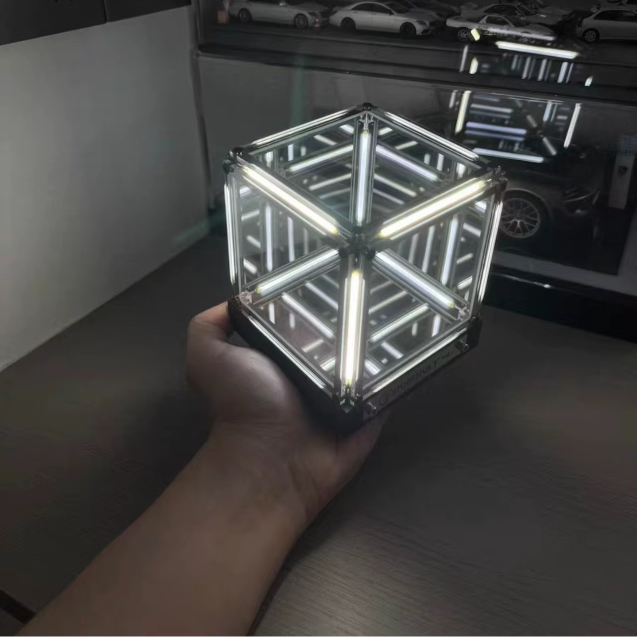 Infinity Mirror Cube LED Light 3D Acrylic Desktop Lamp Color Changing Ambient Decor