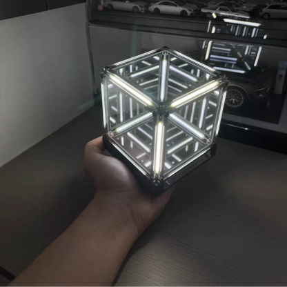 Infinity Mirror Cube LED Light 3D Acrylic Desktop Lamp Color Changing Ambient Decor