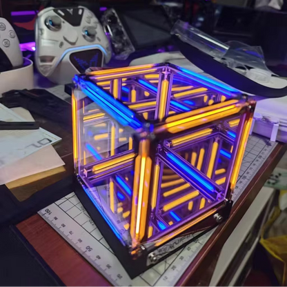 Infinity Mirror Cube LED Light 3D Acrylic Desktop Lamp Color Changing Ambient Decor