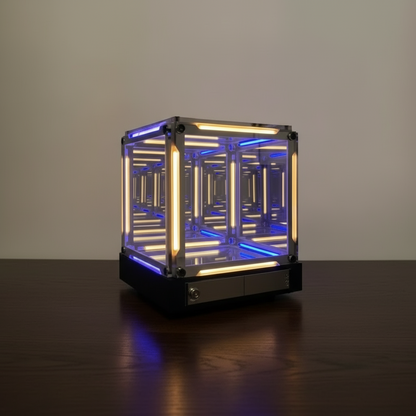 Infinity Mirror Cube LED Light 3D Acrylic Desktop Lamp Color Changing Ambient Decor