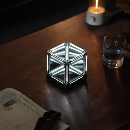 Infinity Mirror Cube LED Light 3D Acrylic Desktop Lamp Color Changing Ambient Decor