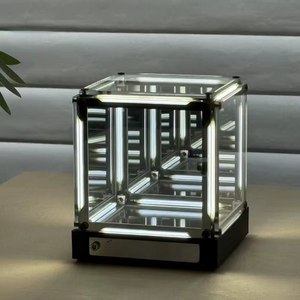 Infinity Mirror Cube LED Light 4D Acrylic Desktop Lamp Color Changing ...