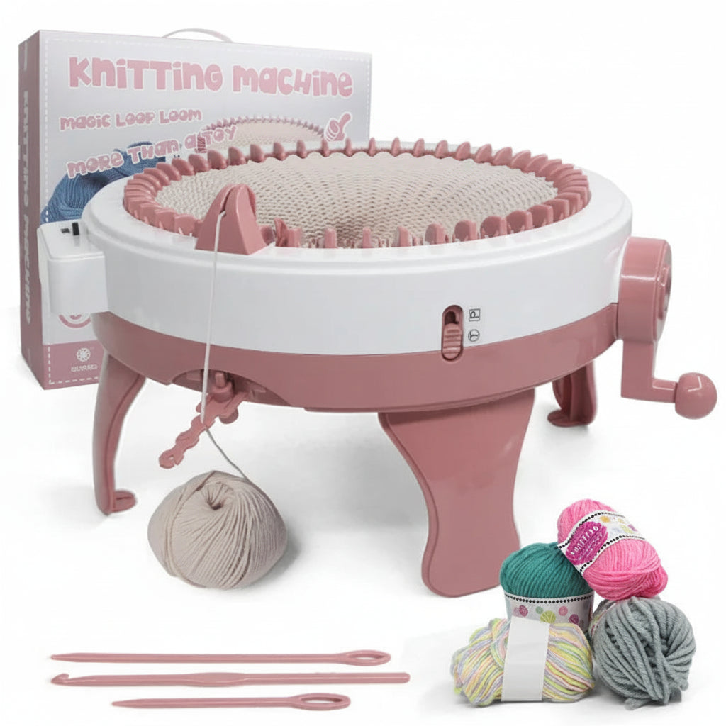 hand crank knitting machine circular loom DIY craft kit for hats scarves socks beginner knitting loom Advanced - 48 Needle Basic