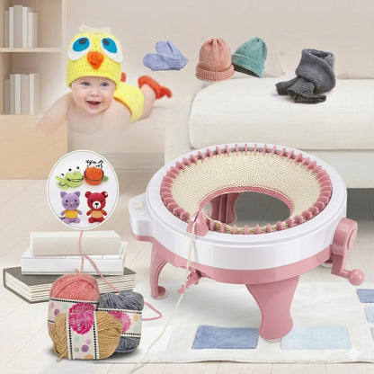 hand crank knitting machine circular loom DIY craft kit for hats scarves socks beginner knitting loom Advanced - 48 Needle Basic