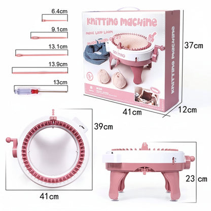 hand crank knitting machine circular loom DIY craft kit for hats scarves socks beginner knitting loom Advanced - 48 Needle Basic