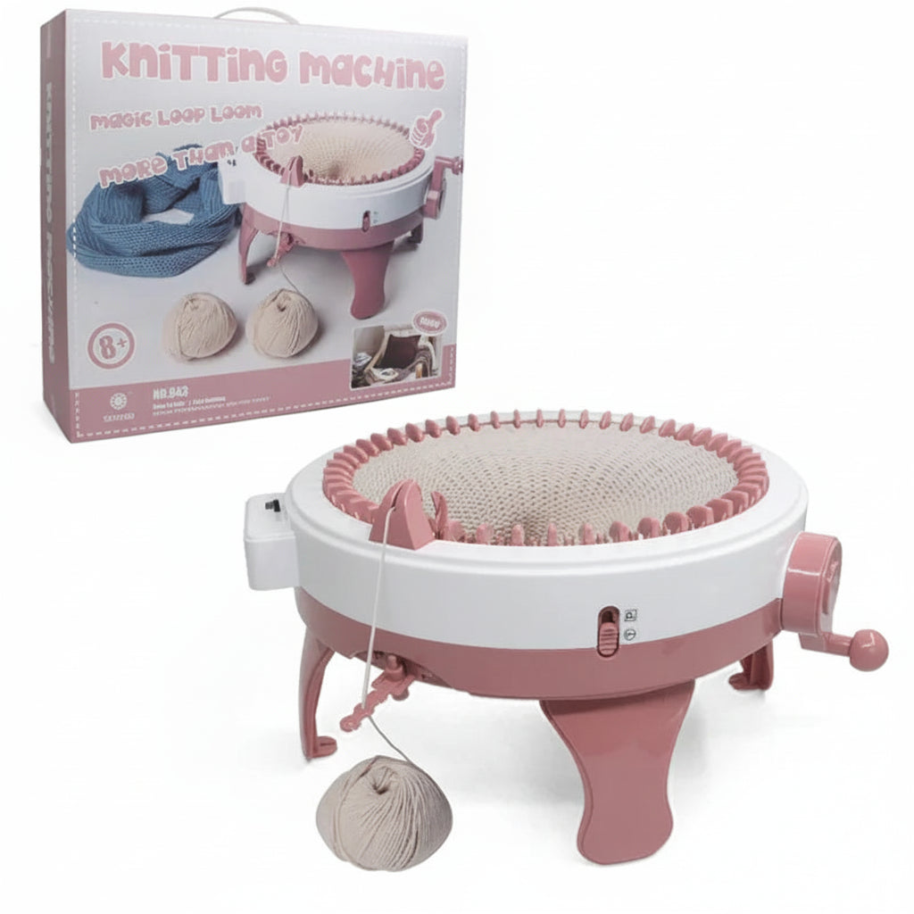 hand crank knitting machine circular loom DIY craft kit for hats scarves socks beginner knitting loom Advanced - 48 Needle Basic