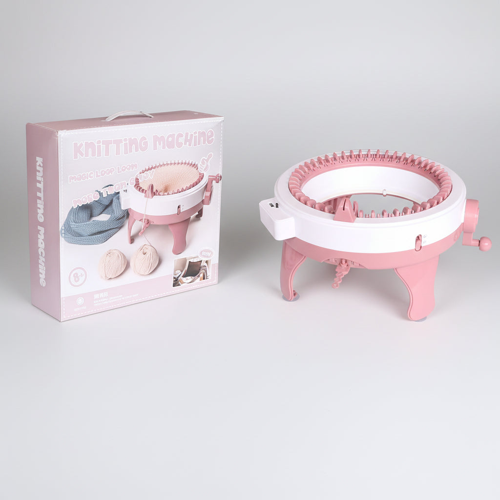 hand crank knitting machine circular loom DIY craft kit for hats scarves socks beginner knitting loom Advanced - 48 Needle Basic