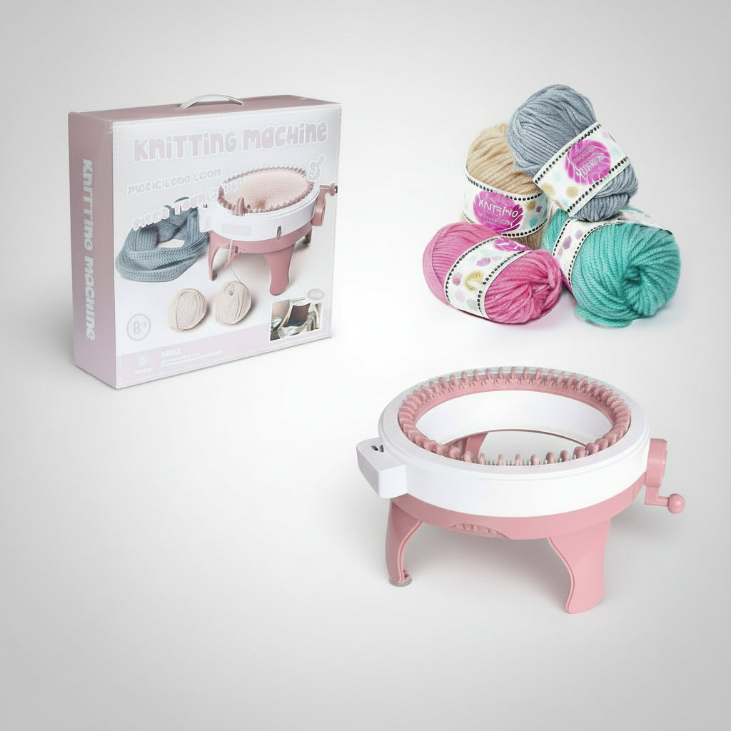 hand crank knitting machine circular loom DIY craft kit for hats scarves socks beginner knitting loom Advanced - 48 Needle Basic